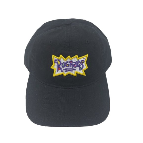 Nickelodeon Rugrats Hat Cap Mens Black Logo Strap 2021 Viacom International - Picture 1 of 6